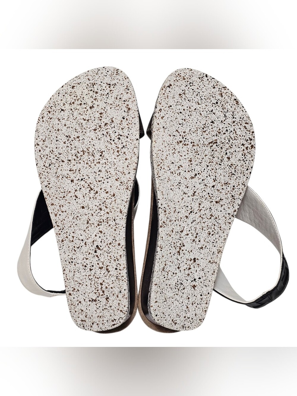 Modzori Womens 7 Kleo Sandals Shoes Reversible White Flip To Black Wedge Slip On - Picture 8 of 9